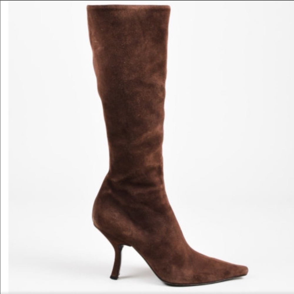 🔥PRADA brown suede boots